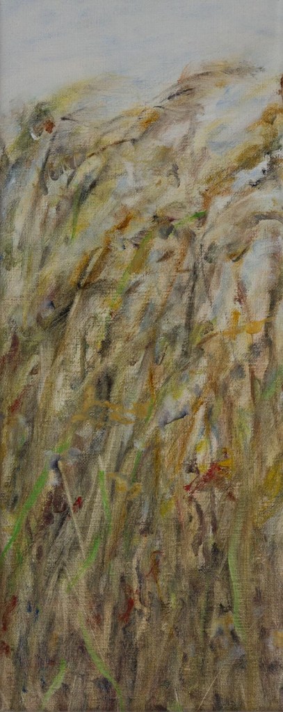 Gömd (Hiding) 20 x 50 cm Annica Delfos oil-painting